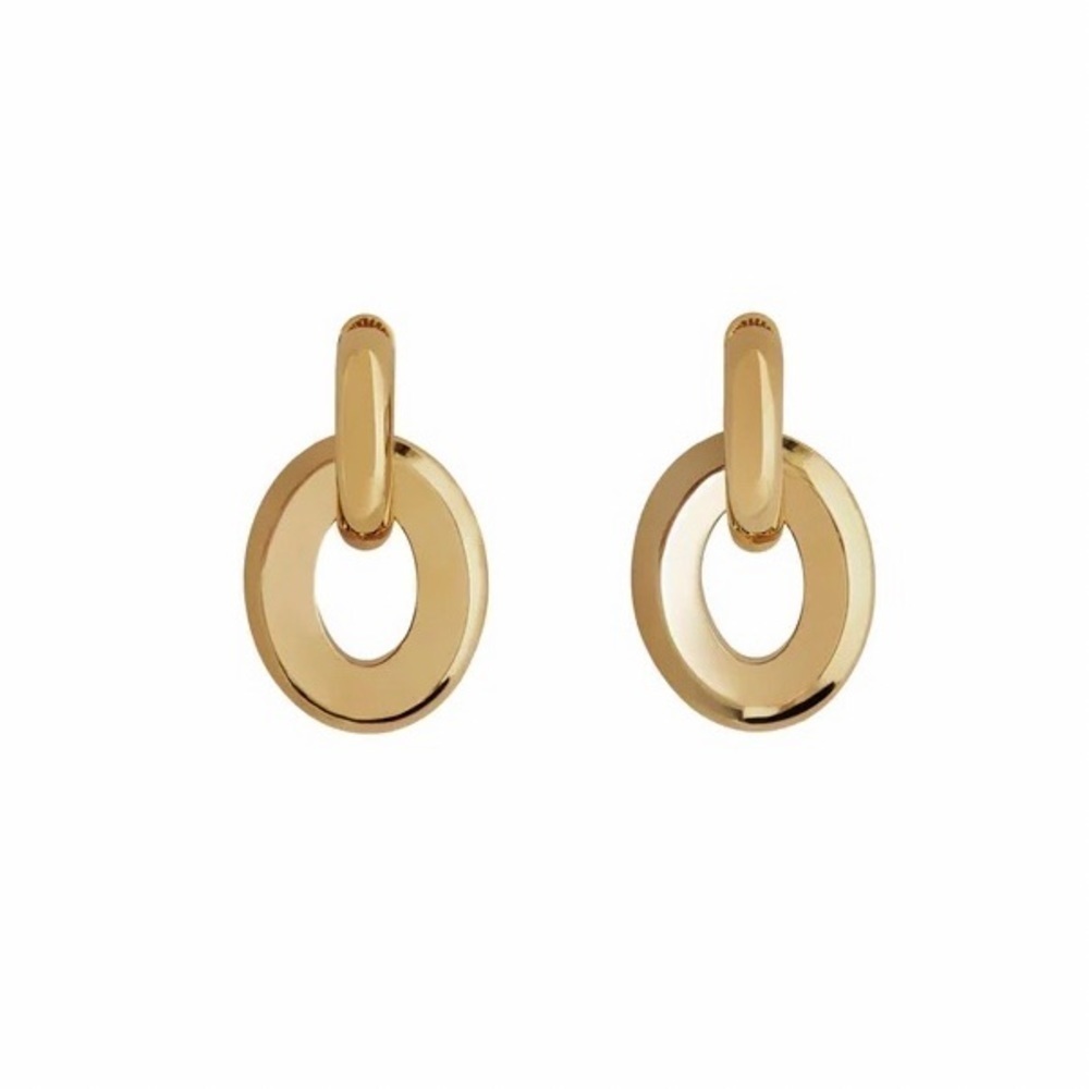 NWT BURBERRY Gold-plated cut-out earrings